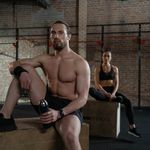 Athletic man resting after a session